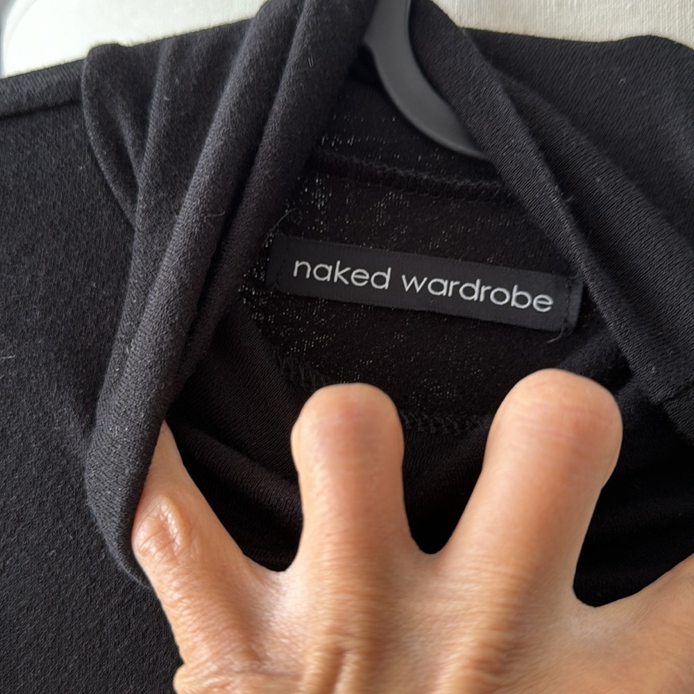 Nakedwardrobe Midi black dress turtleneck size small - Picture 2 of 3